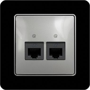 Sedna data socket (aluminium insert, black glossy frame)